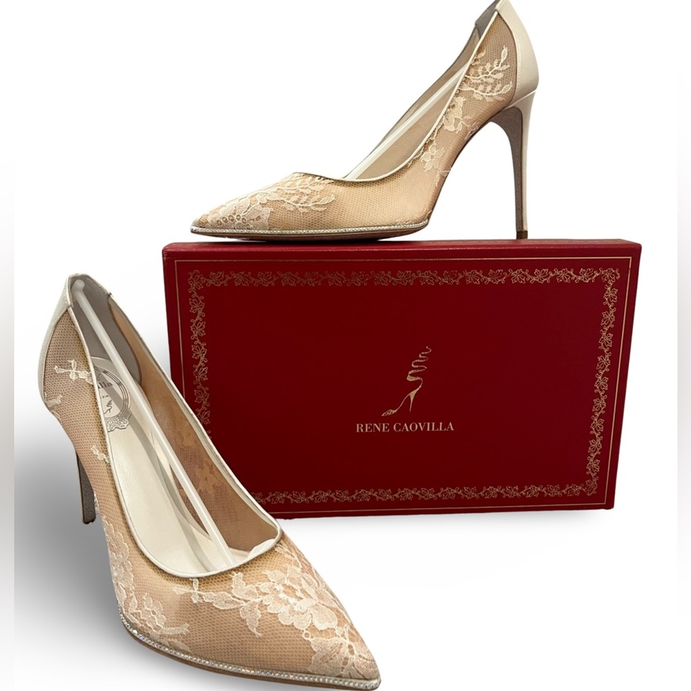 NWT Rene Caovilla Crystal Embellished Heels